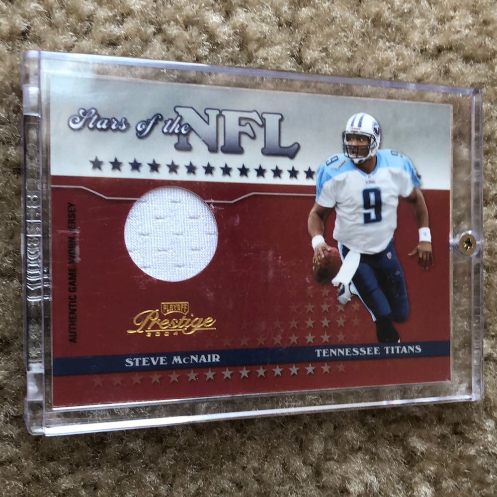 2004 Playoff Prestige Stars Of The NFL Game Used Jersey Steve McNair 41/150